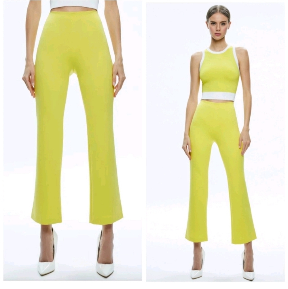 ALICE + OLIVIA RMP MID RISE BACK-ZIP BOOTCUT ANKLE PANT